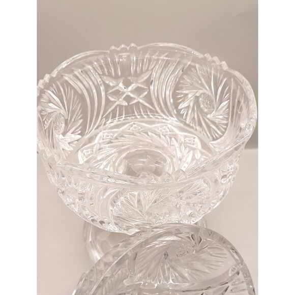 Vintage1960 EAPG Indiana Glass Hobstar Sunburst Pedestal Candy Nut Dish with Lid - Picture 10 of 16